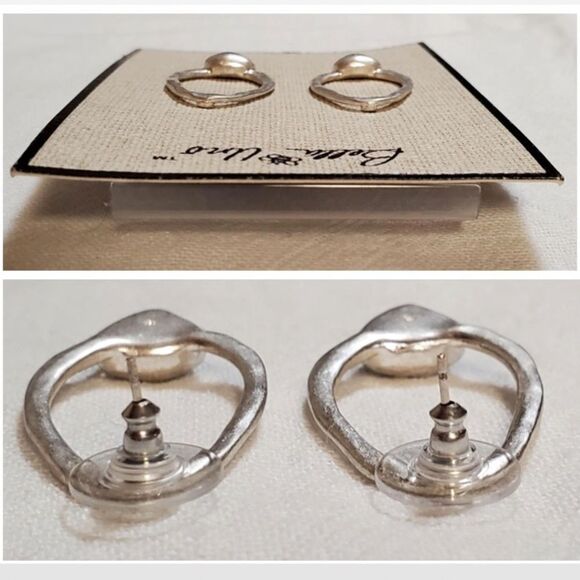 New Bella Uno Earrings Womens Jewelry Silver Ovel Blue Turquoise Stone NWT - Picture 13 of 15